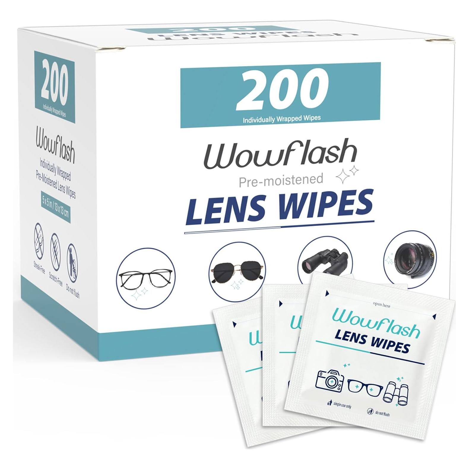 Toallitas de Limpieza Wowflash 200 Unidades para Lentes