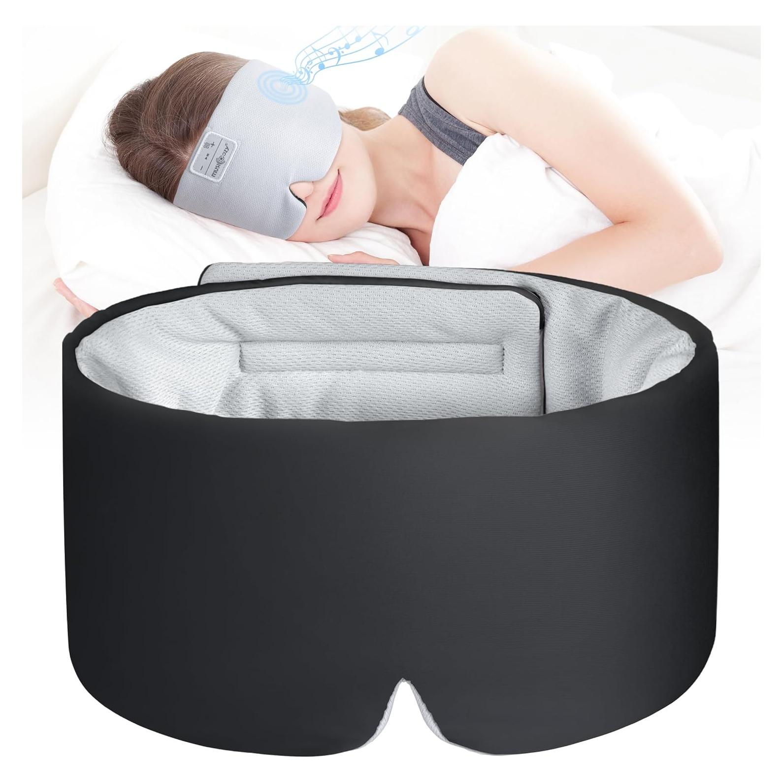MÁSCARA DE SUEÑO MUSICOZY CON AURICULARES BLUETOOTH NEGRO