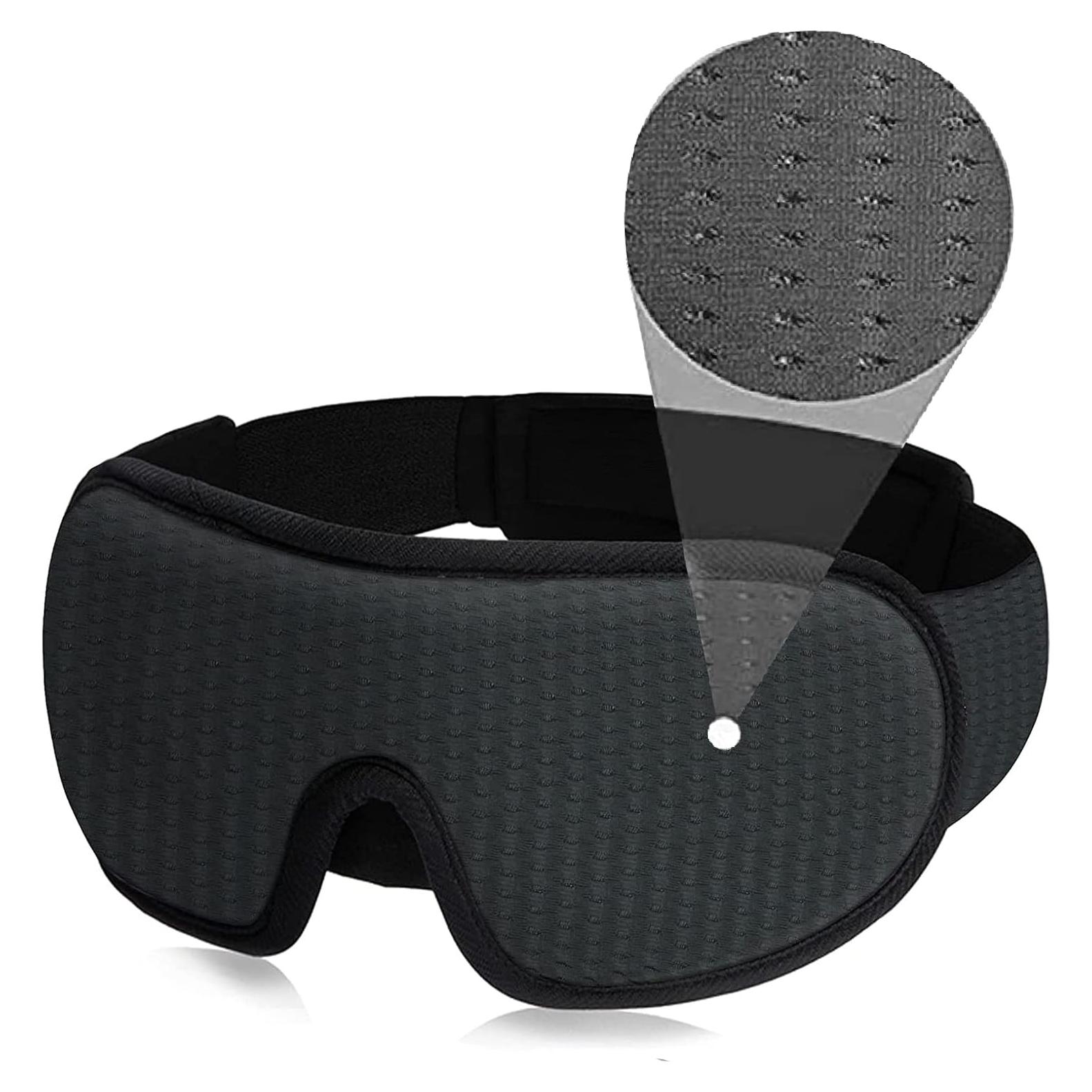 Máscara de Sueño 3D Leeken - Bloqueo Total de Luz, Malla Gris