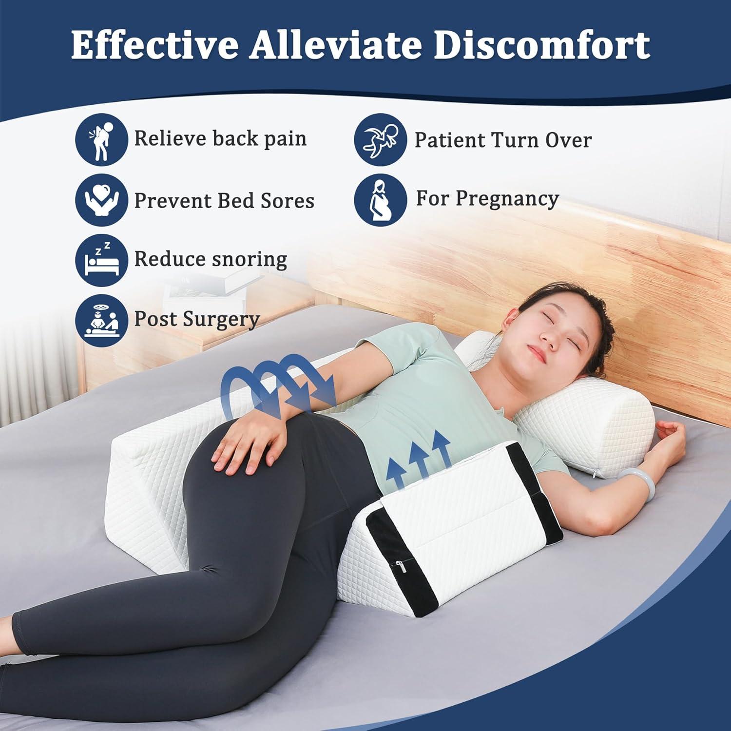 Cojín en Cuña Ajustable Fanwer para Alivio de Espalda y Sueño