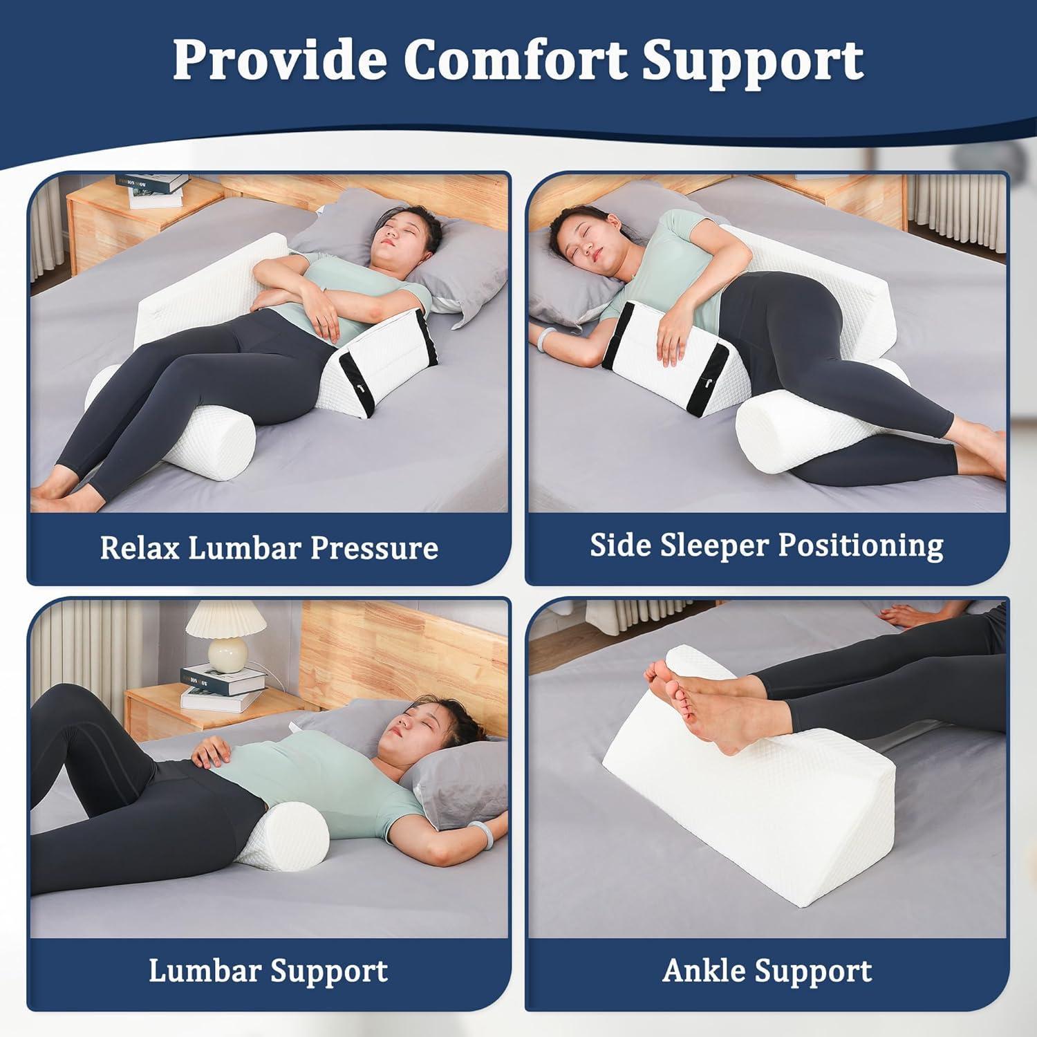 Cojín en Cuña Ajustable Fanwer para Alivio de Espalda y Sueño