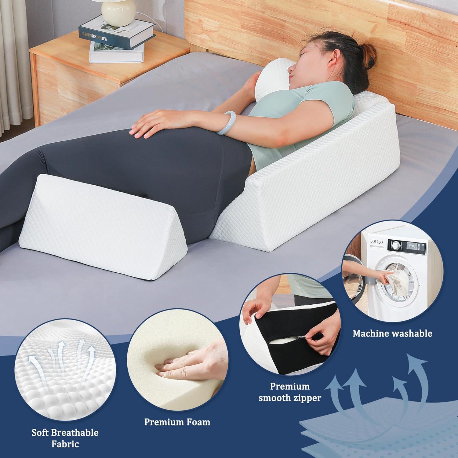 Cojín en Cuña Ajustable Fanwer para Alivio de Espalda y Sueño