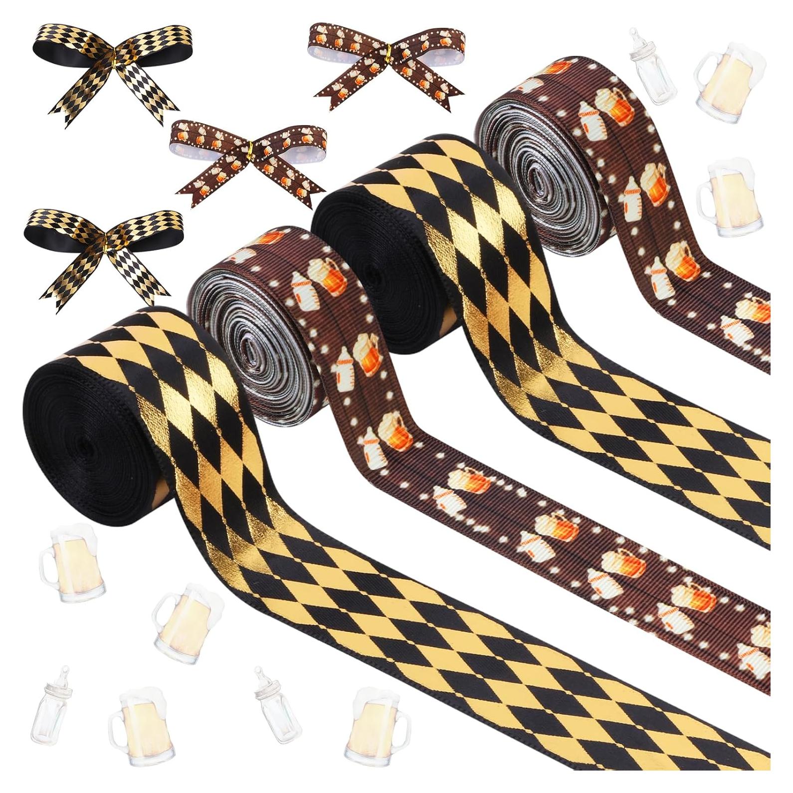 4 Rollos de Cinta Cheerupp Negro y Dorado para Manualidades