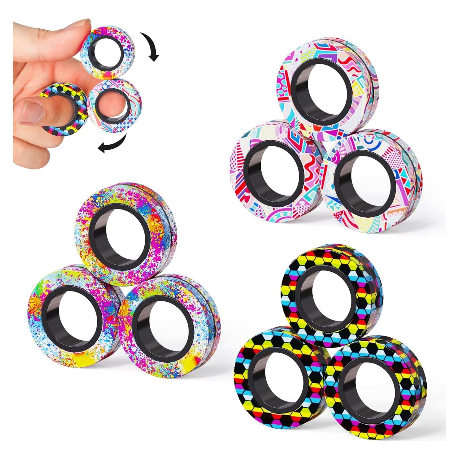 Juego de 9 Anillos Magnéticos Antiestrés YZ para Adultos y Niños