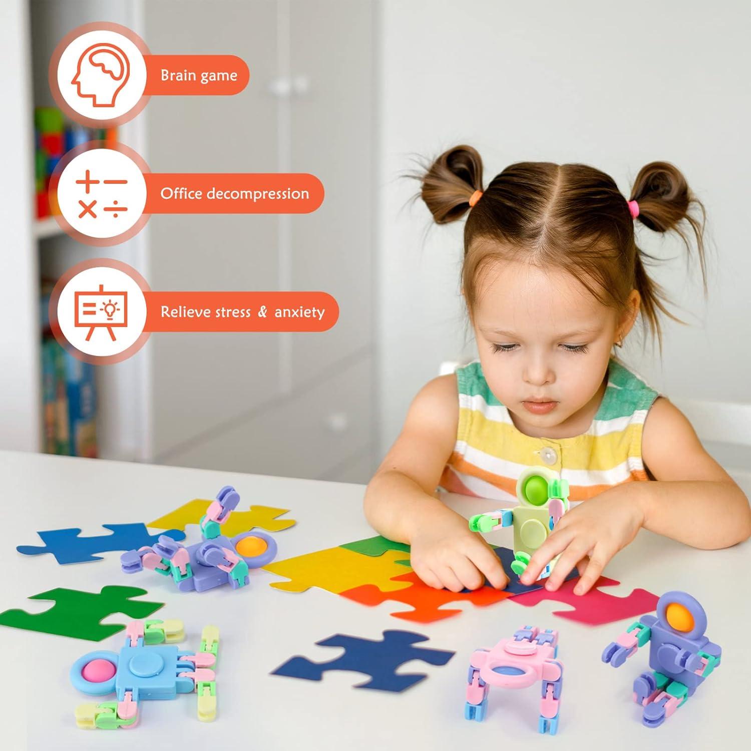 Juguete Fidget Robot Transformable 8 Pcs Hanaive 15 cm