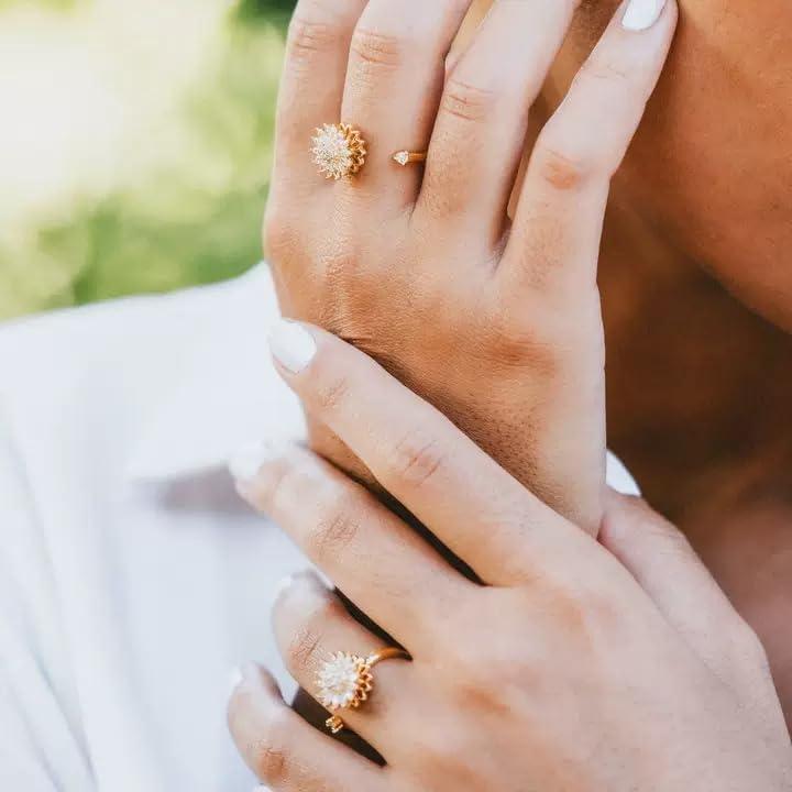 Anillo Fidget Antiestrés Ajustable Estrella Luna Plata