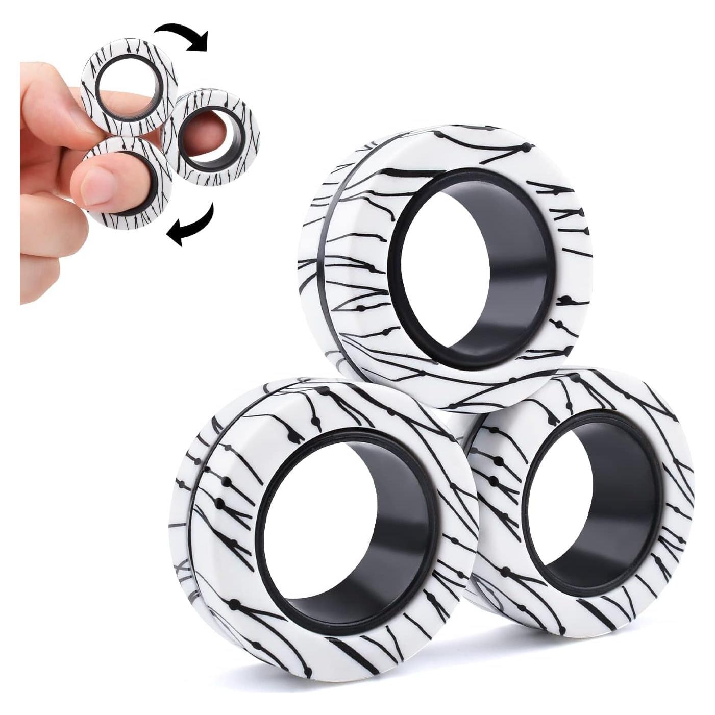 Anillos Magnéticos Antiestrés Cevioce 3 PCS para Niños y Adultos