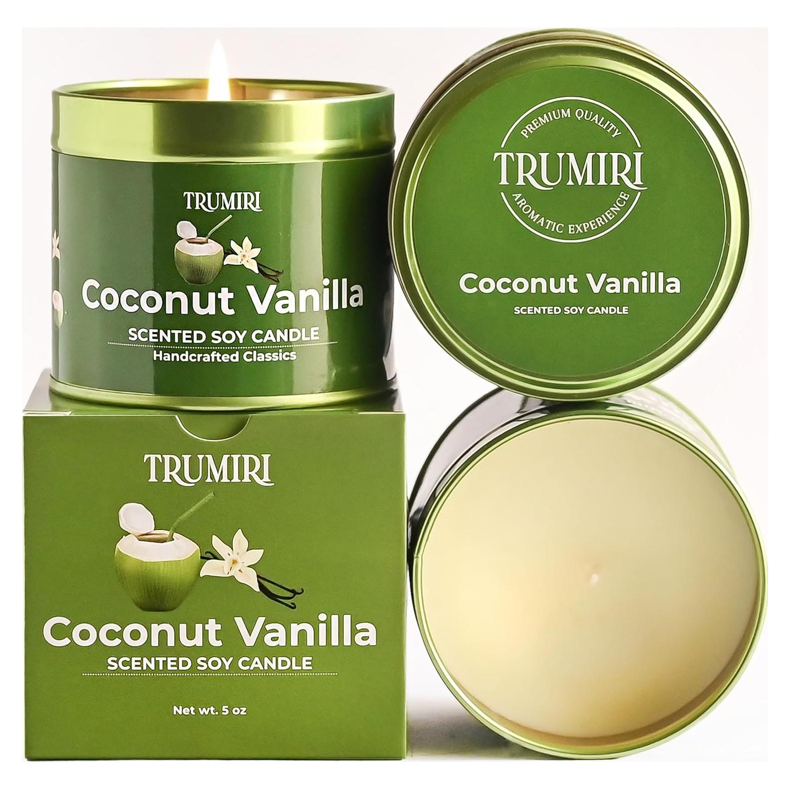 Vela Aromática Coco Vainilla Goldberry 5oz Cera Soja