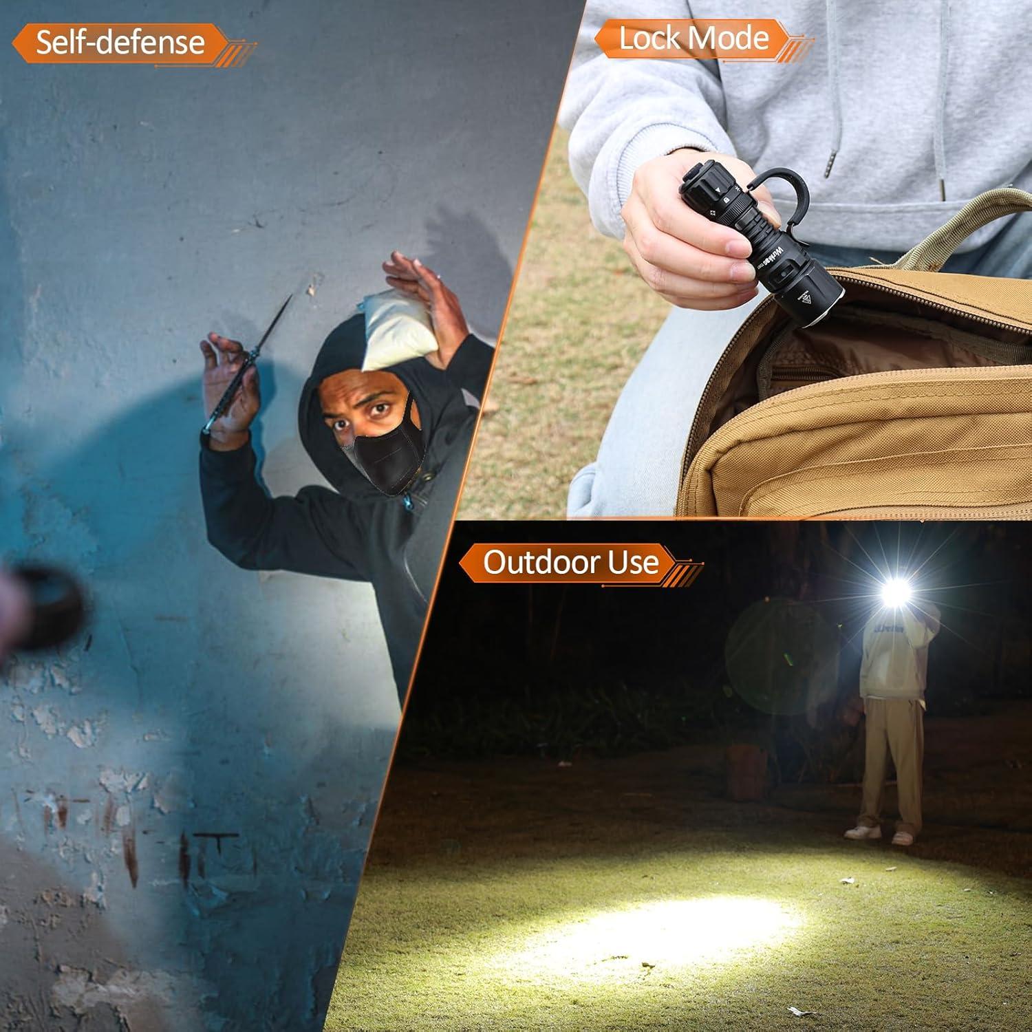 Linterna táctica LED Wurkkos TD07 1300 lúmenes IP68