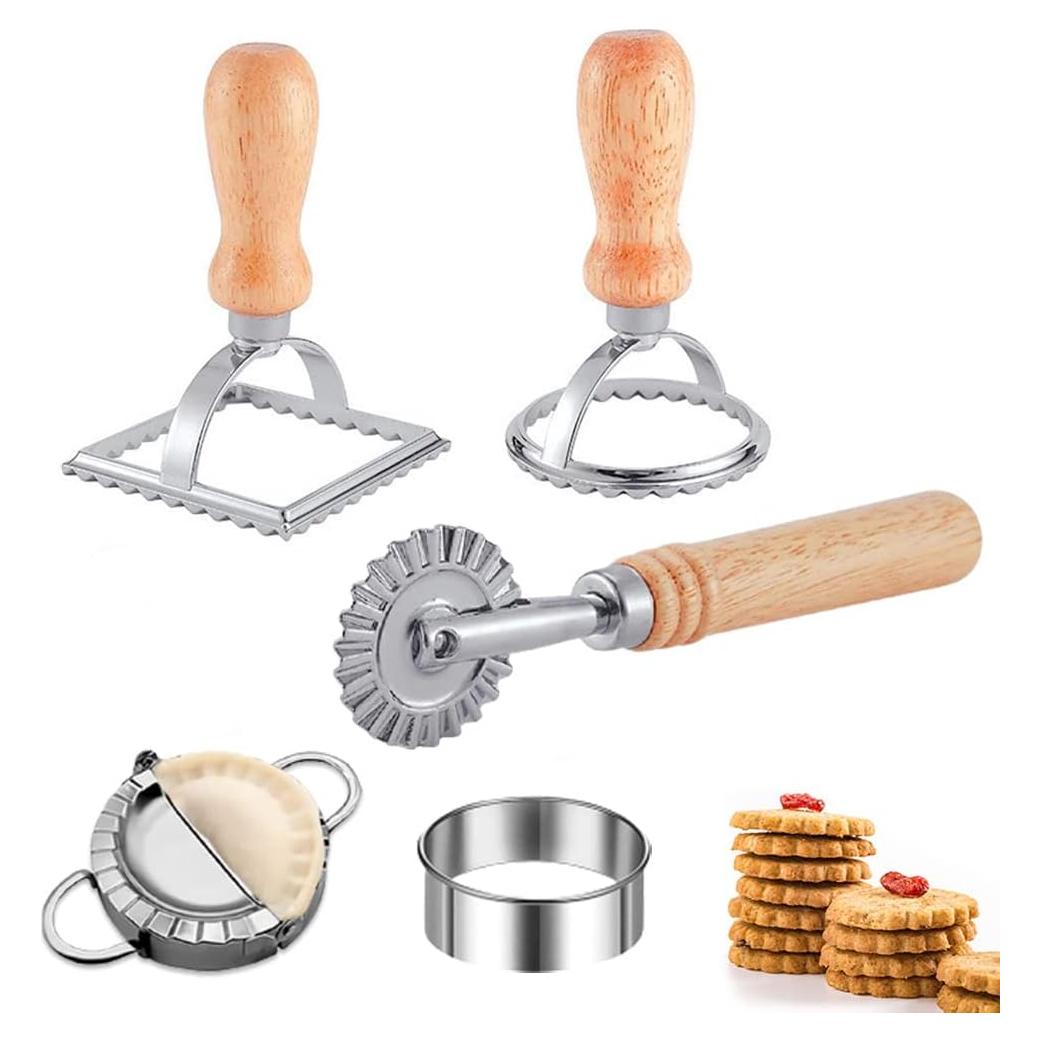 Juego de Cortadores de Ravioli DI QIU REN 5 Discos Plata