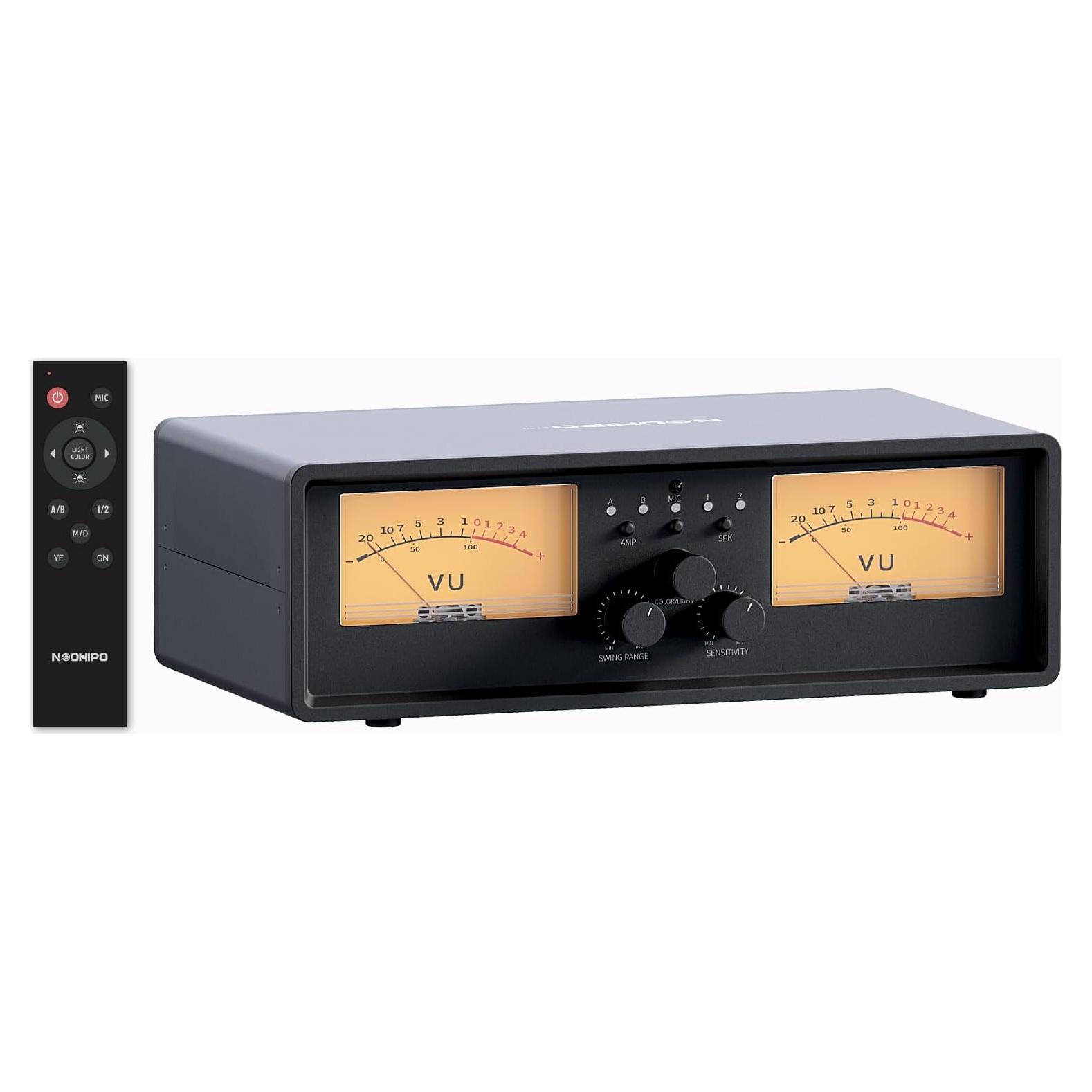 Selector de Altavoces NEOHIPO ET30 con Medidor VU y Control Remoto