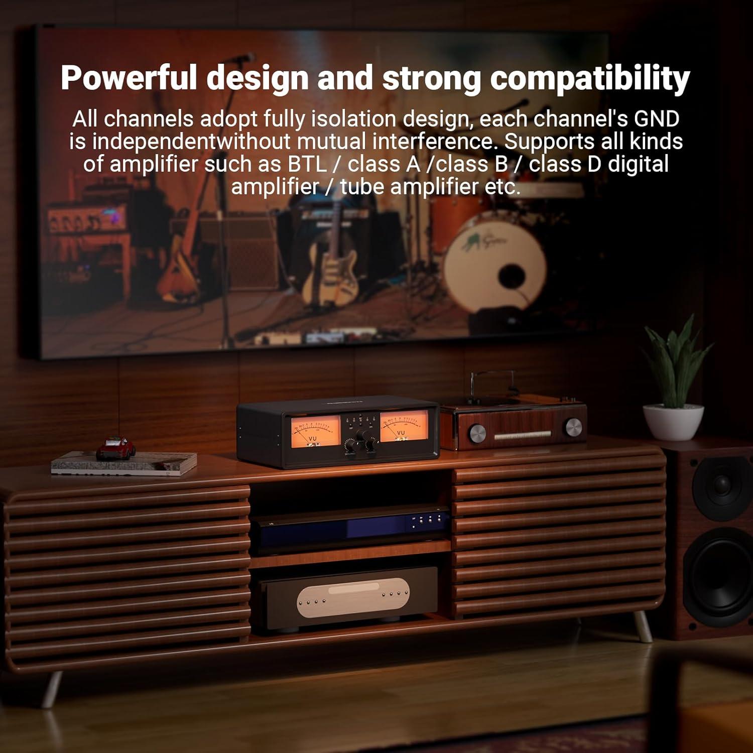 Selector de Altavoces NEOHIPO ET30 con Medidor VU y Control Remoto