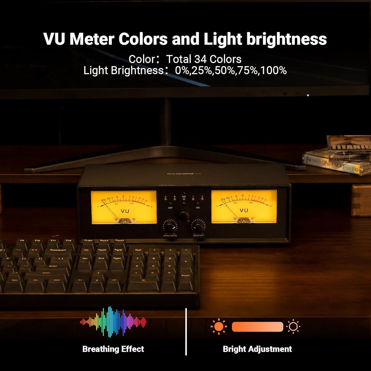 Selector de Altavoces NEOHIPO ET30 con Medidor VU y Control Remoto