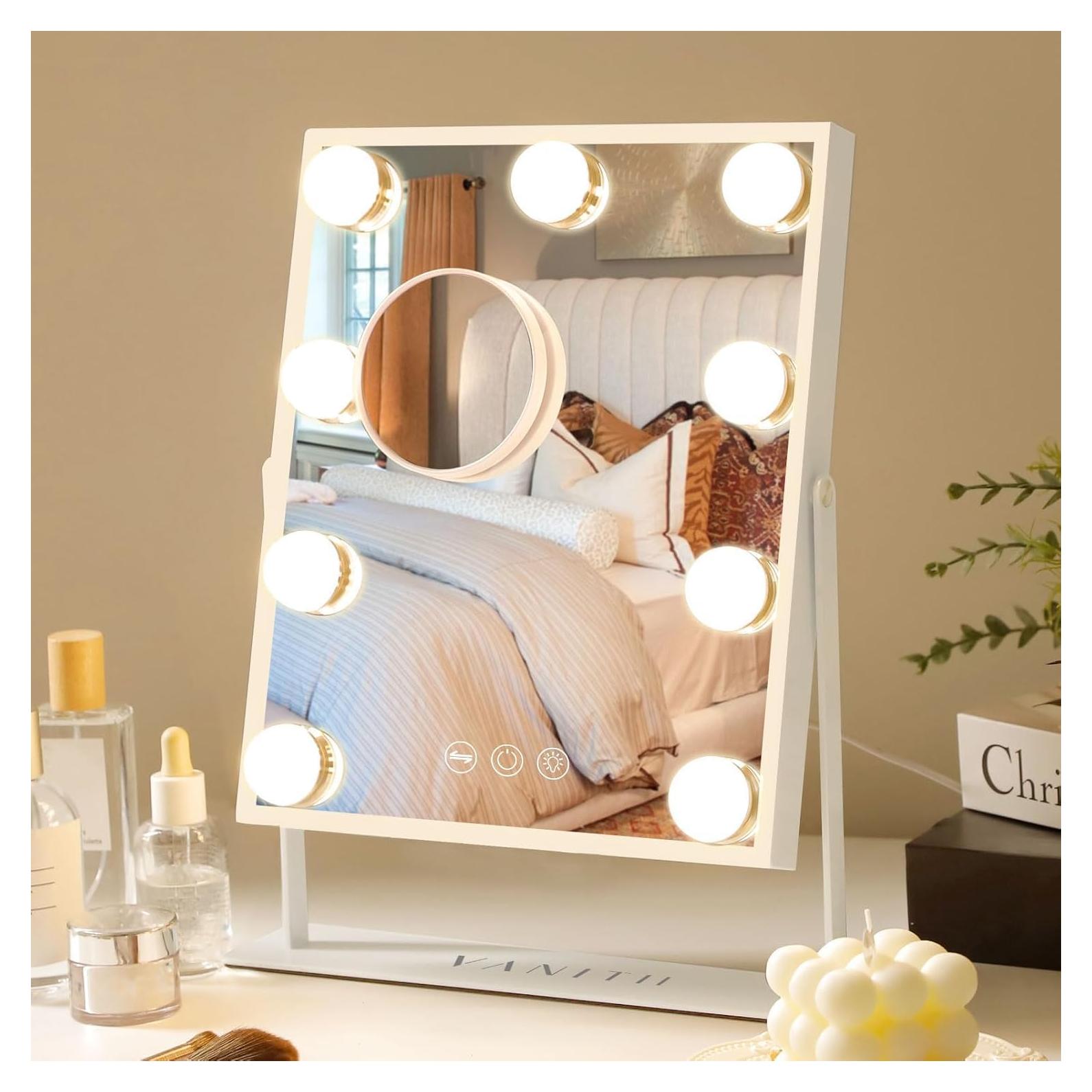 Espejo de Maquillaje VANITII Iluminado 30x25 cm 9 Bombillas