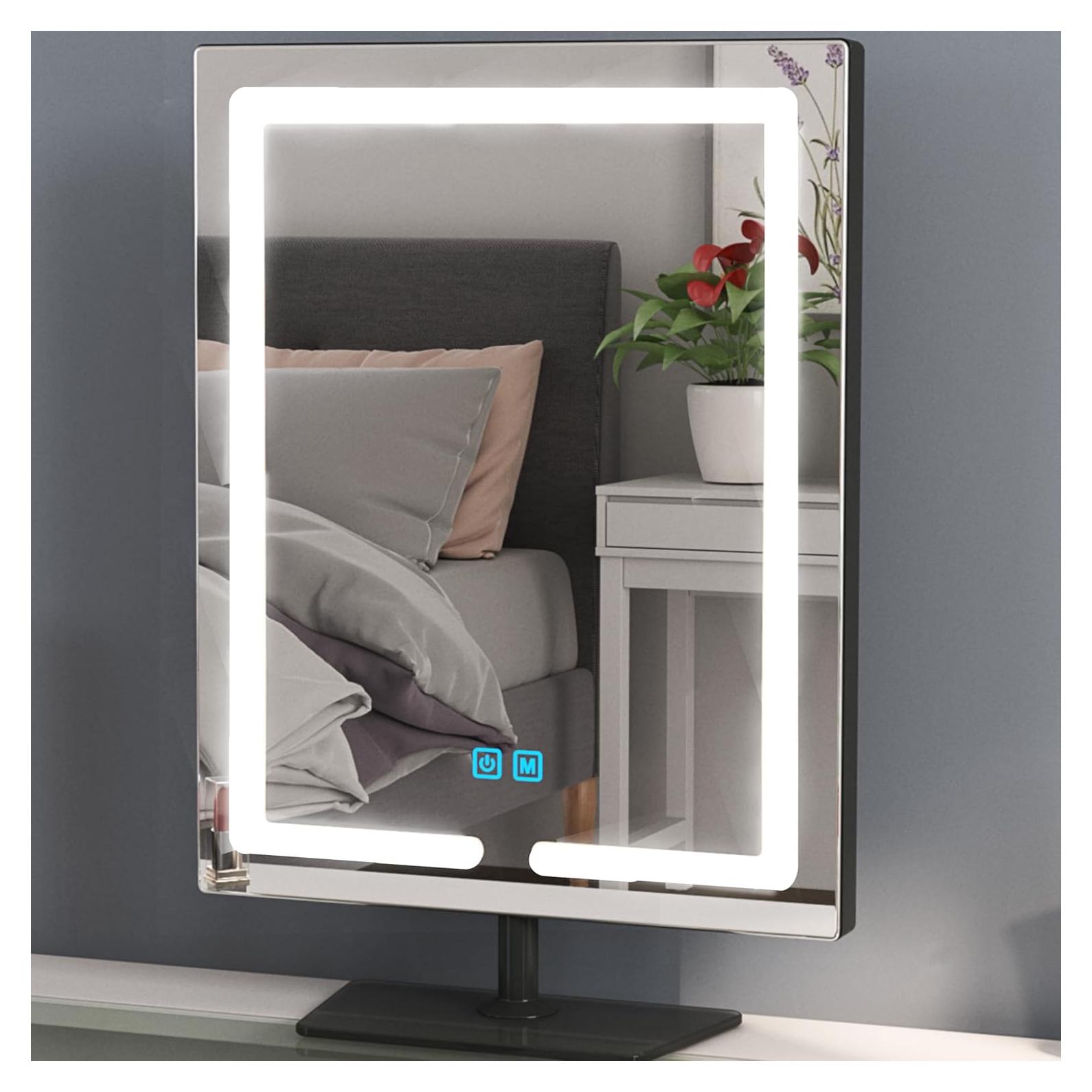 Espejo de Maquillaje Iluminado ENJNST 45x32 cm Bronce