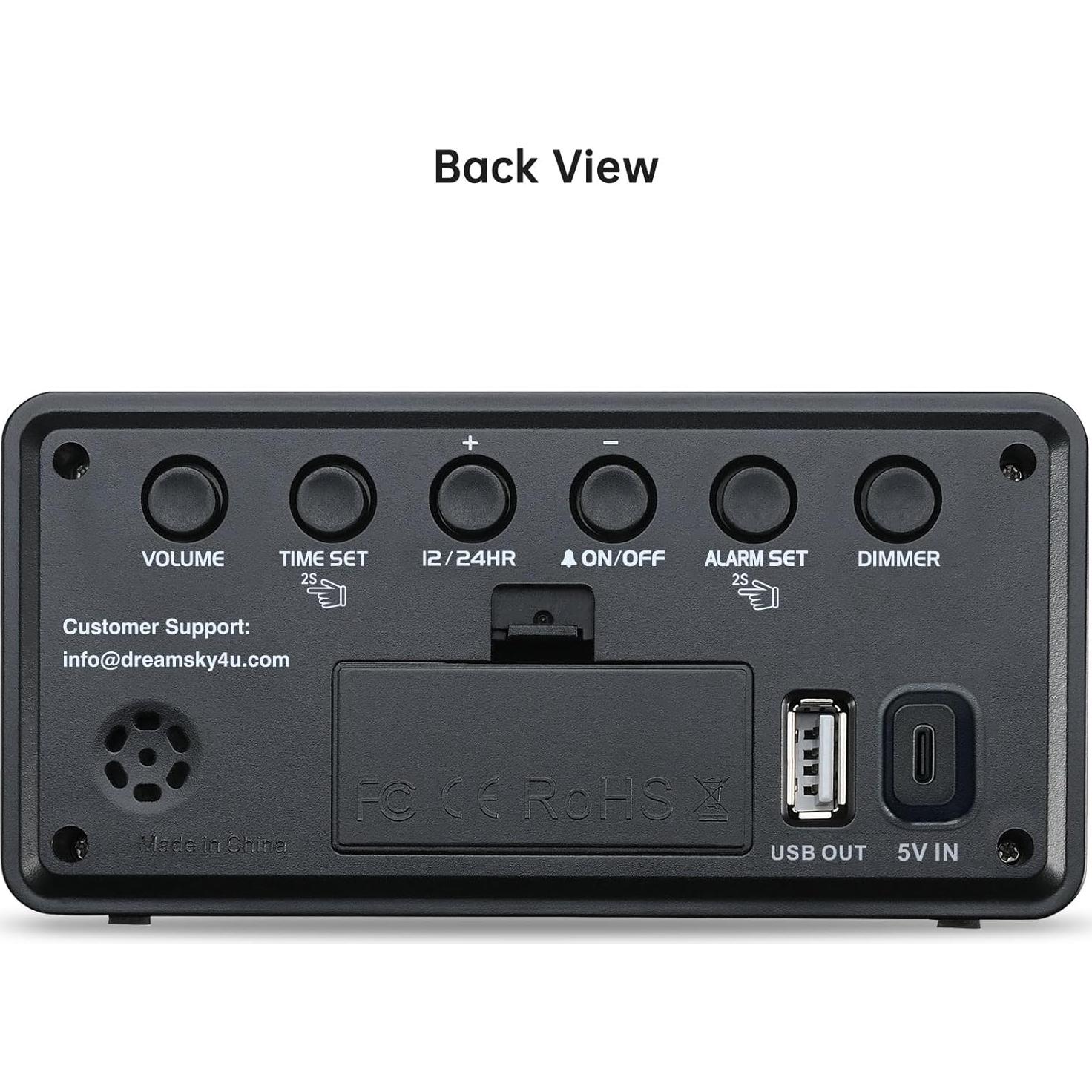 Reloj Despertador Digital DreamSky DS312 con Carga USB