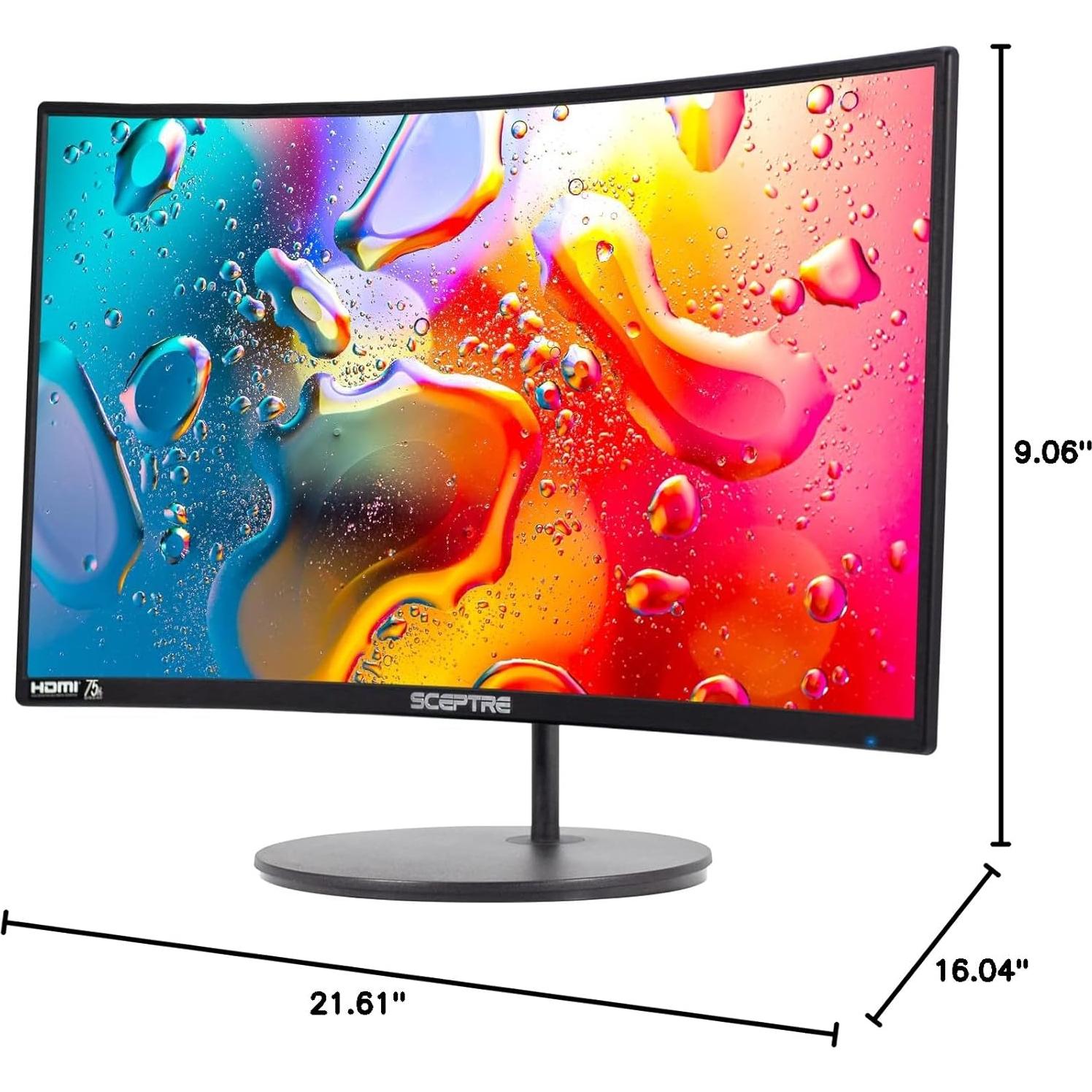 Monitor Curvo Sceptre 24" 1080p R1800 HDMI VGA Altavoces