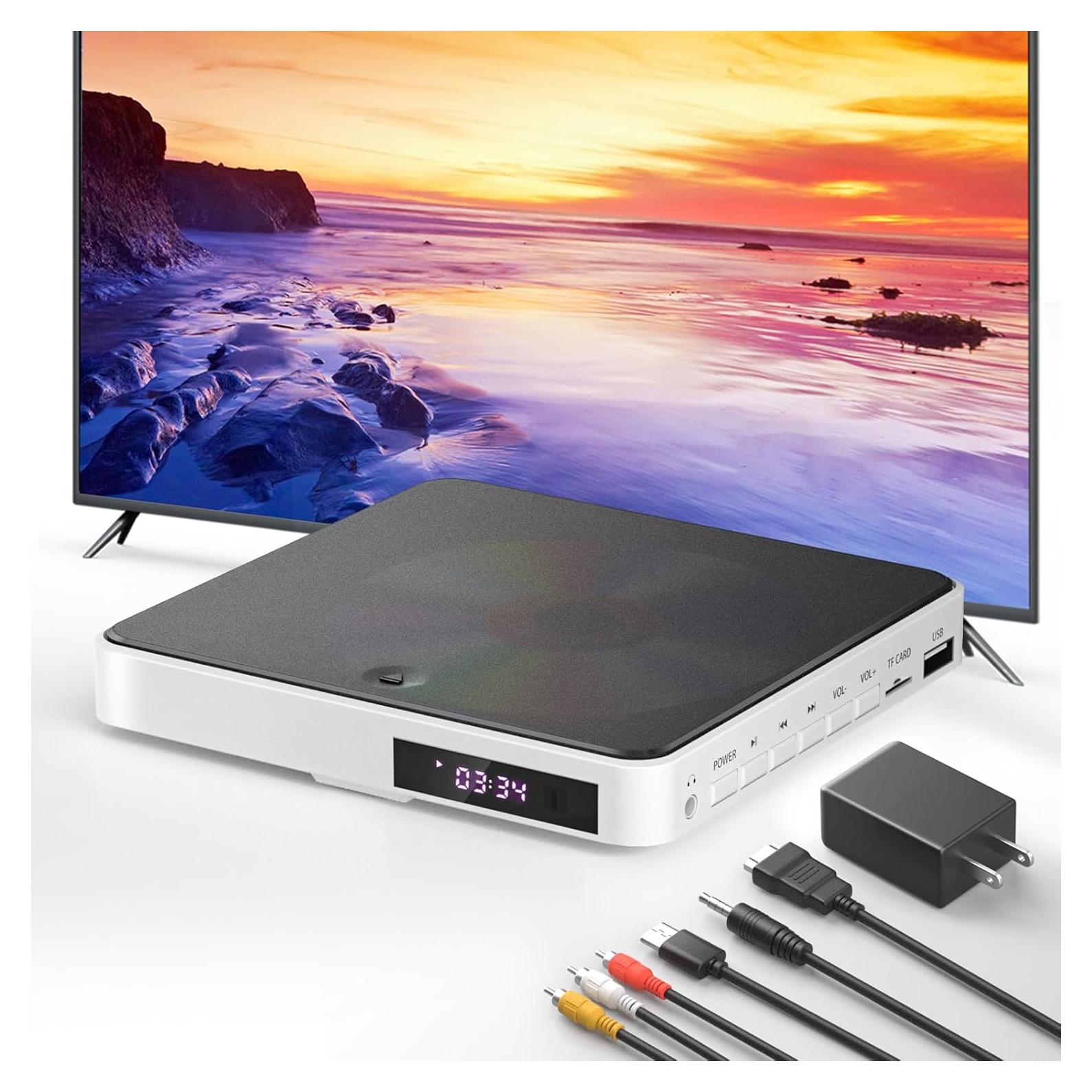 Reproductor de DVD Mini Erasiny 1080P HDMI Compacto Sin Región