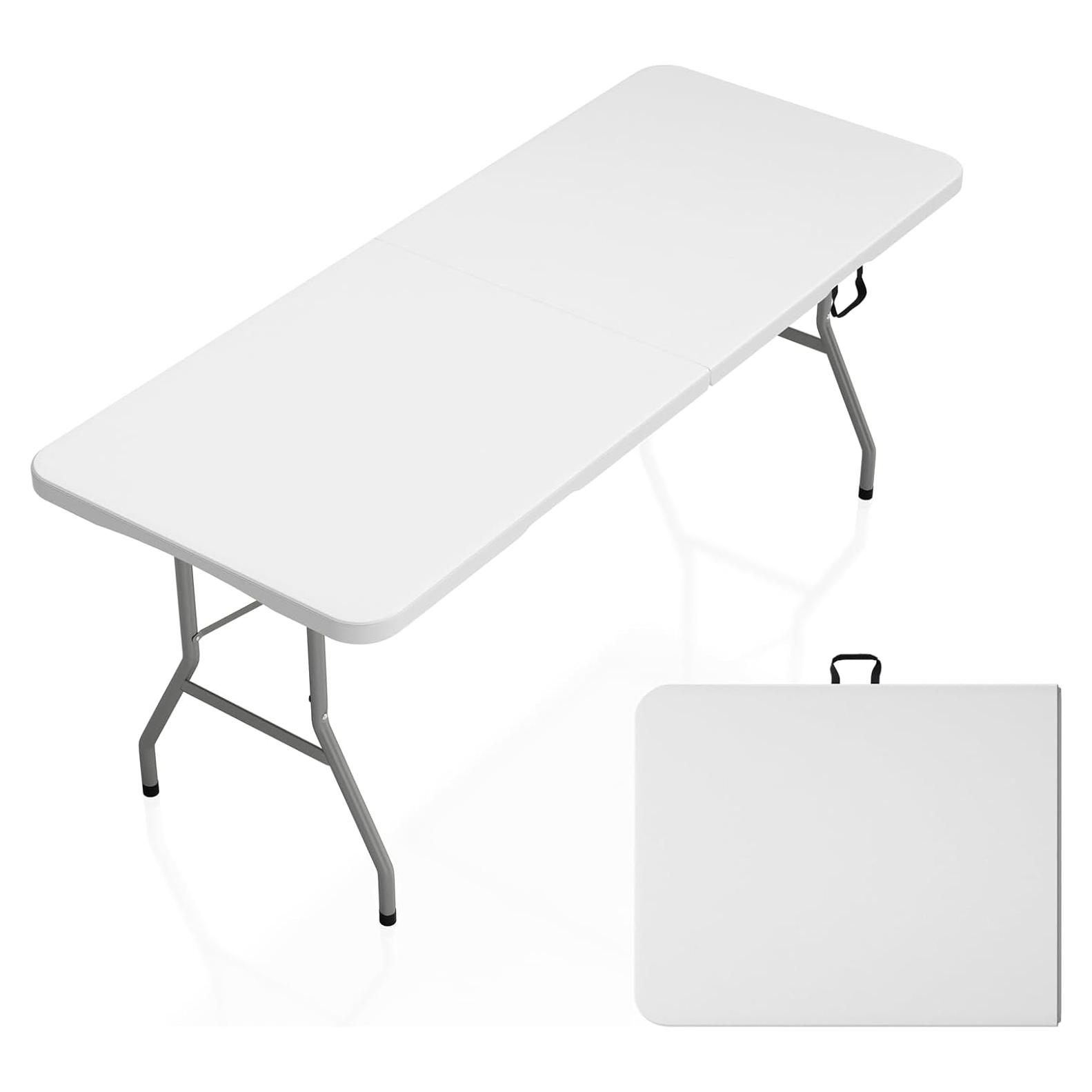 Mesa Plegable Dovov PEFT01 1.80m HDPE Blanca para Exterior