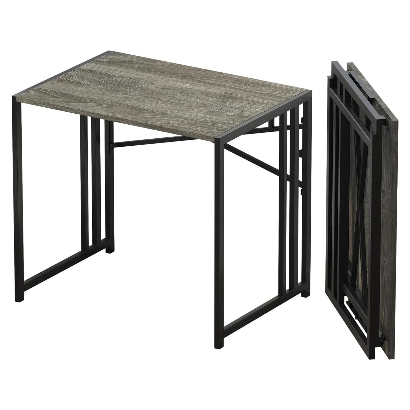 Escritorio Plegable Lutown-Teen 82.8x39.9cm Roble Negro