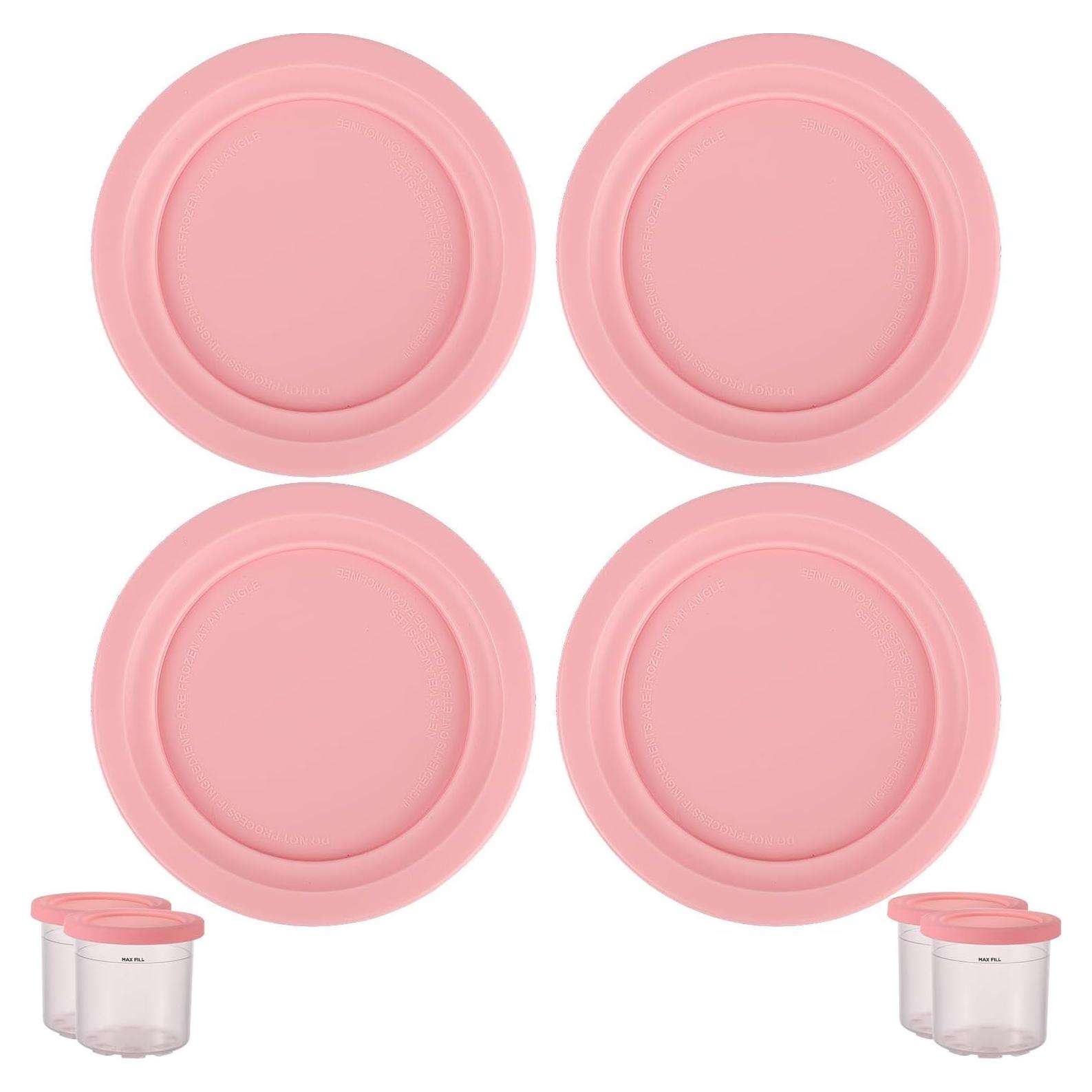 4 Tapas de Silicona para Tazas de Helado Lasuroa 11.5 cm