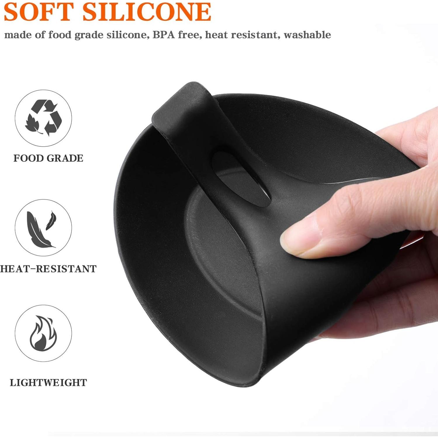 Soportes de Cuchara de Silicona DOITOOL 2 Piezas Negro