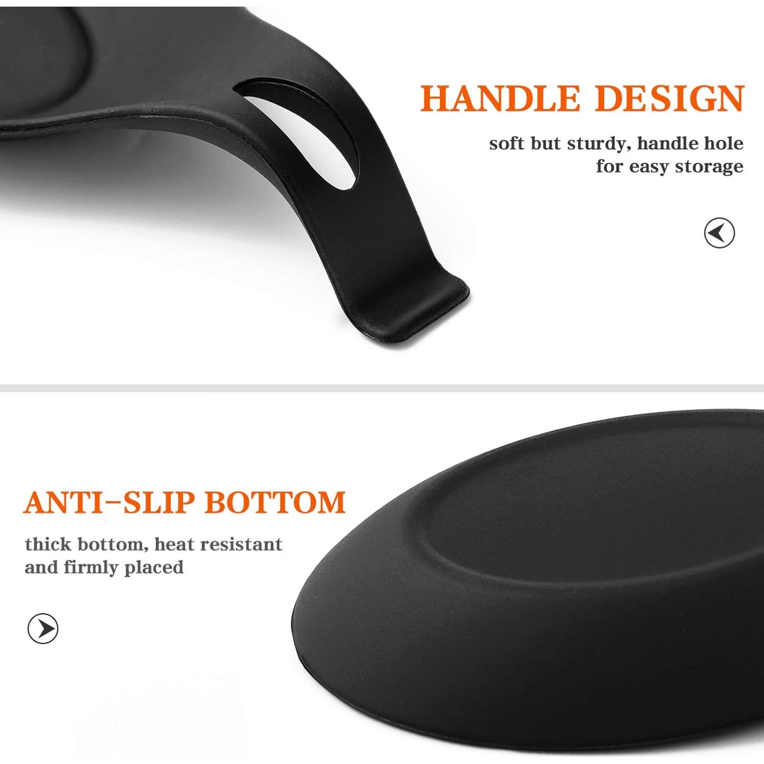 Soportes de Cuchara de Silicona DOITOOL 2 Piezas Negro