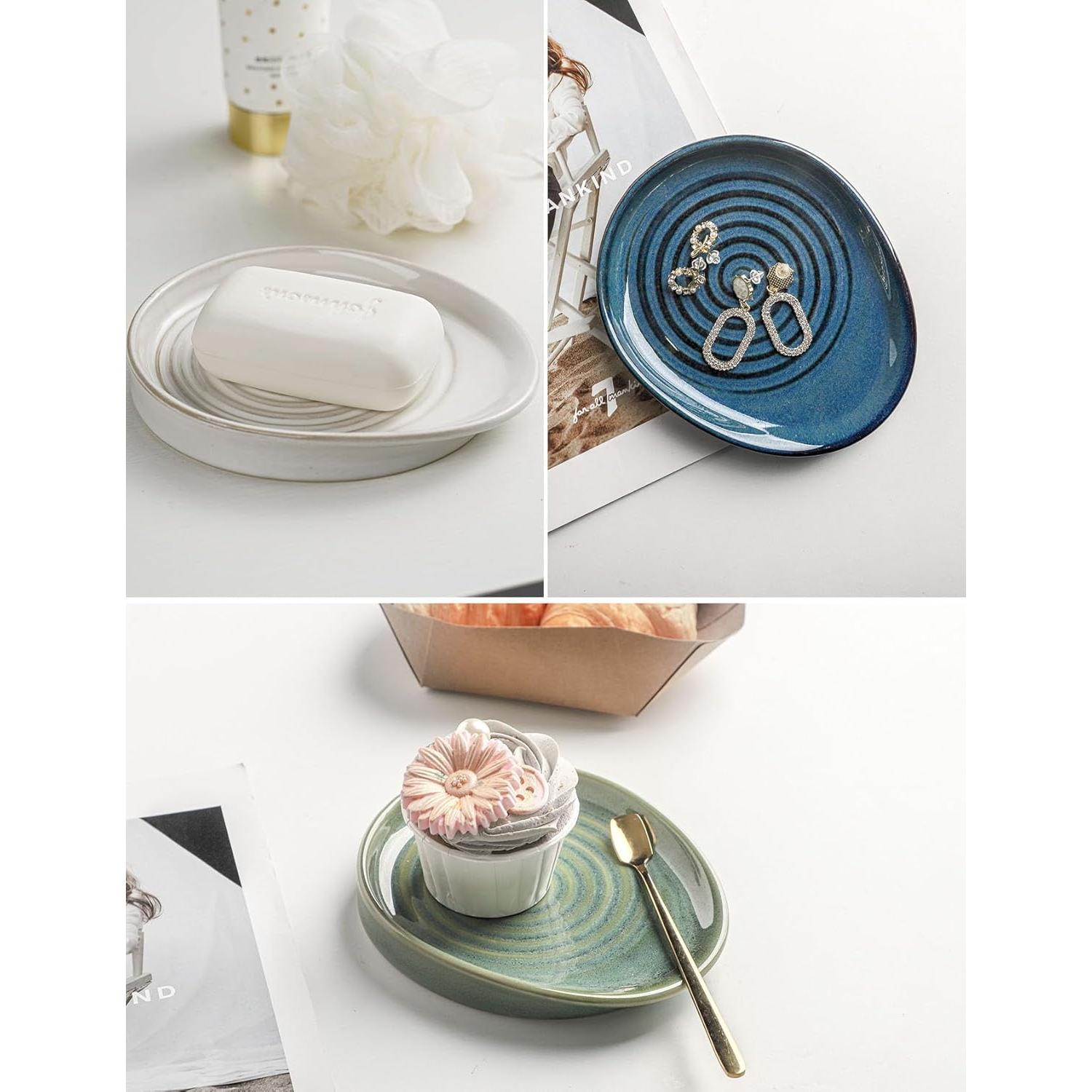 Reposapucheros de cerámica Seyatoo verde esmaltado 16,7x14,3 cm