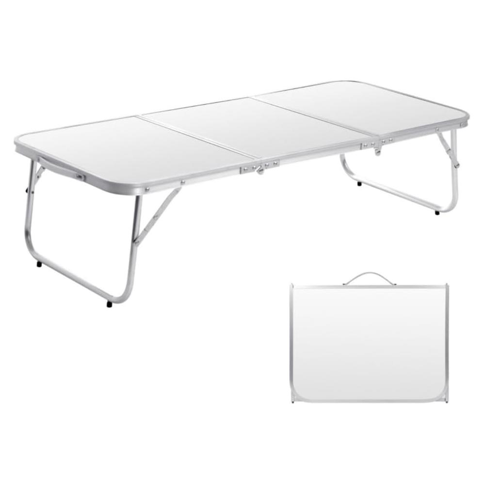 Mesa de Camping Plegable Moosinily 89x39cm Blanca Baja