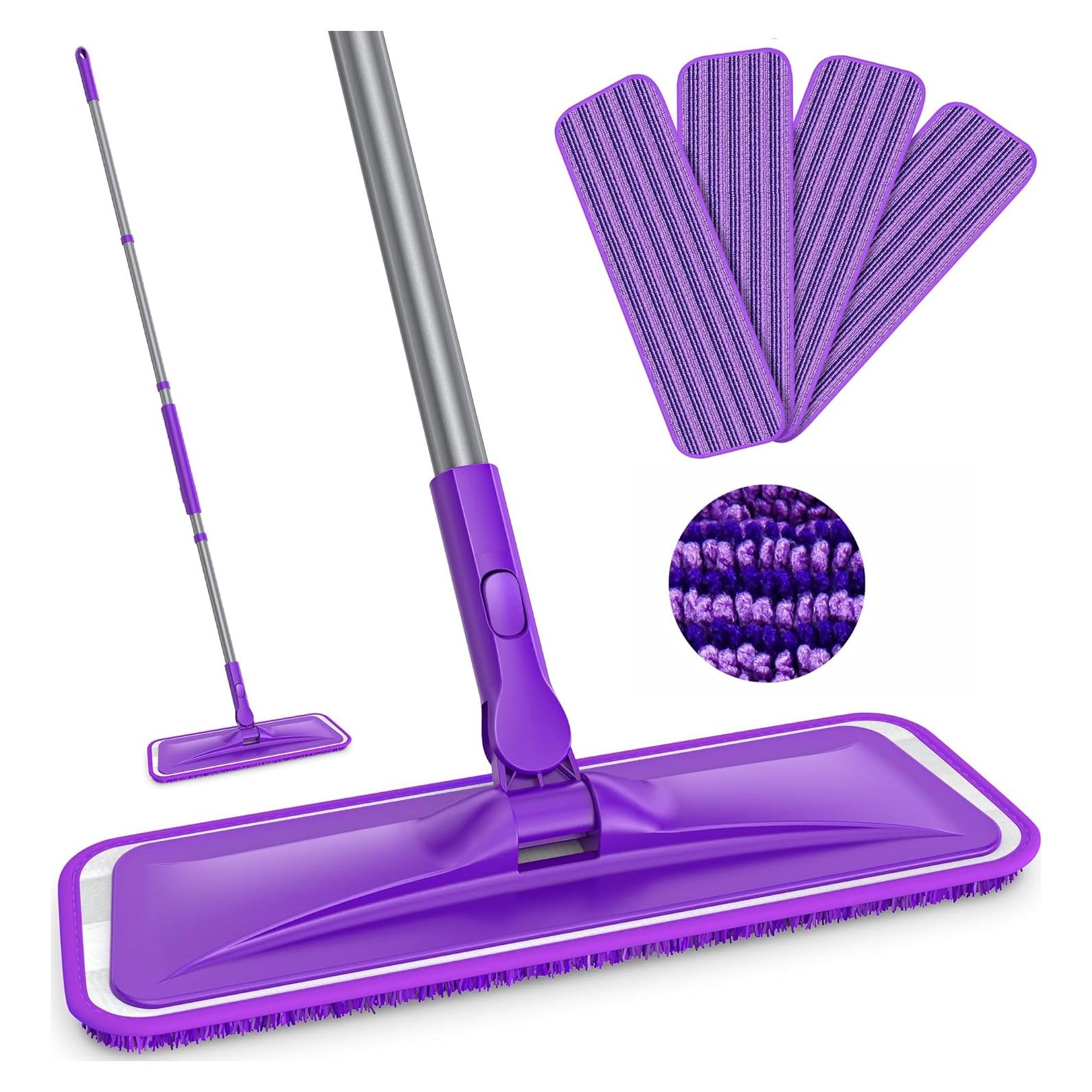 Mop de Microfibra BPAWA con 4 Almohadillas Reutilizables