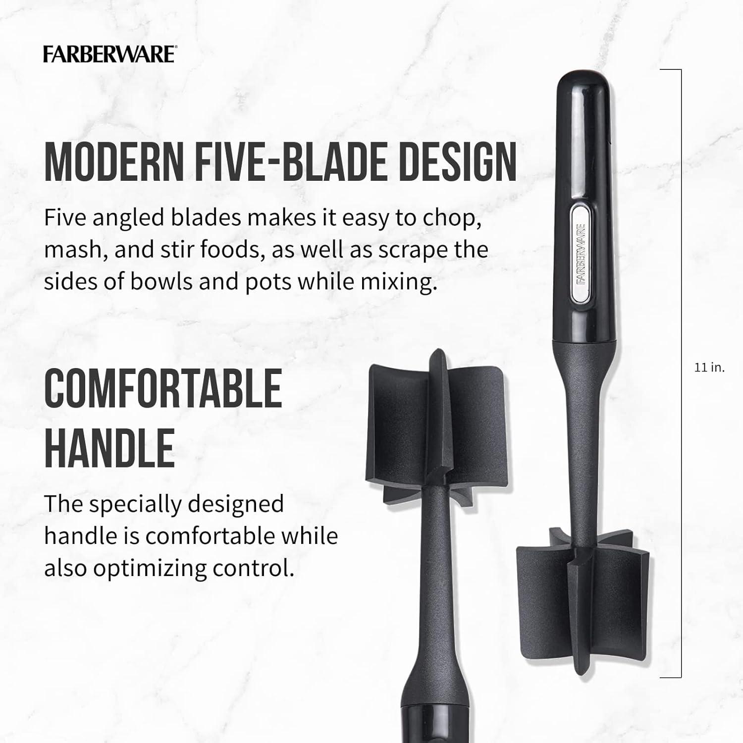 Amasador de Carne y Papas Farberware 25,4 cm Nylon Negro