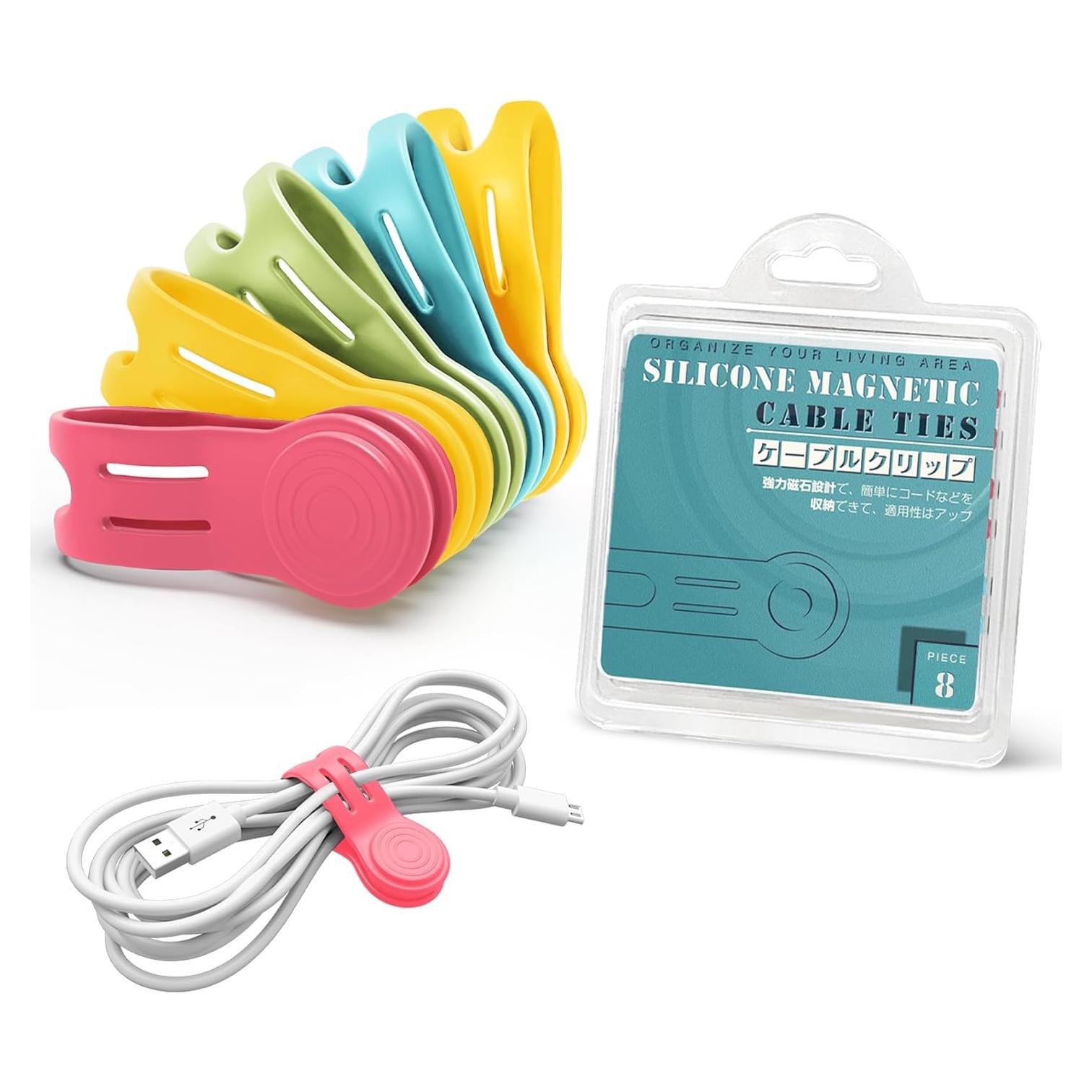 Correas Magnéticas Reutilizables Kanemc - 8 Piezas de Silicona