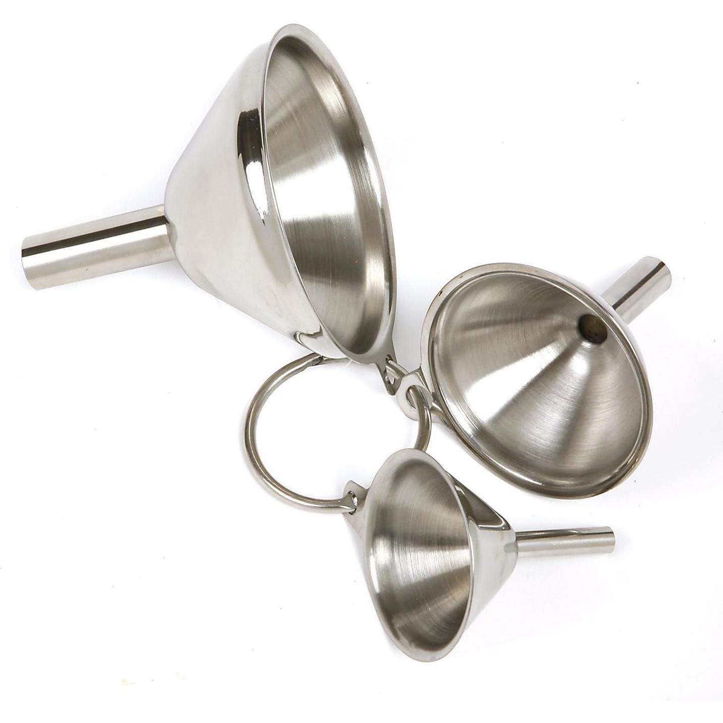 Set de 3 Embudos de Acero Inoxidable Norpro 7cm 5cm 3.8cm