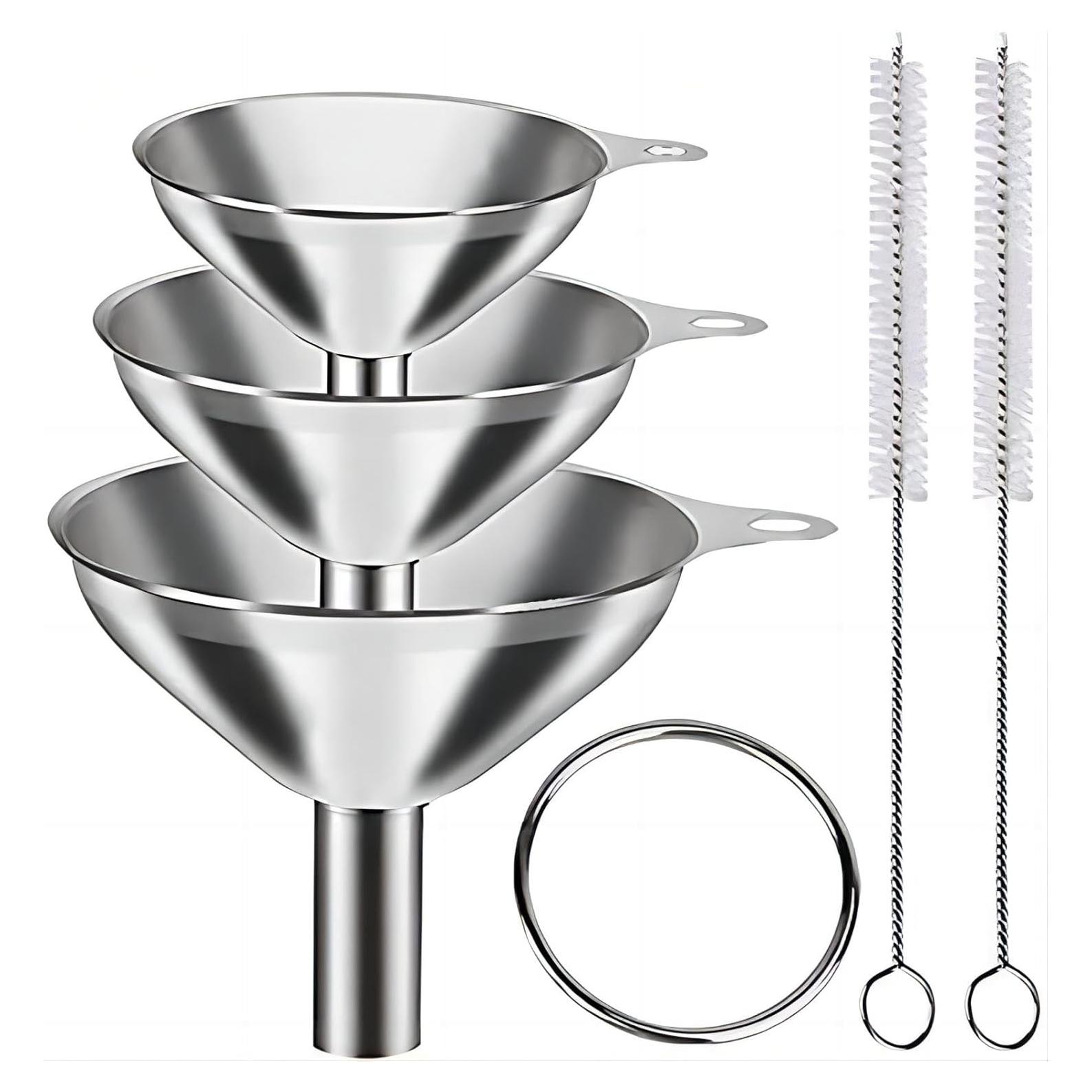 Juego de 3 embudos de acero inoxidable YEVIOR para cocina