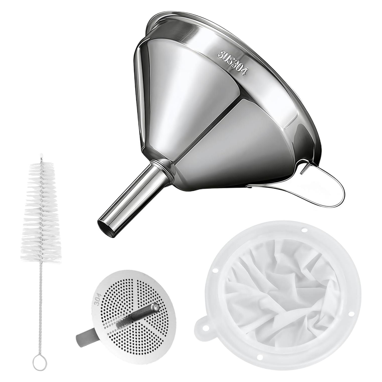 Embudo de Acero Inoxidable Voxmude 12.7 cm con Filtro