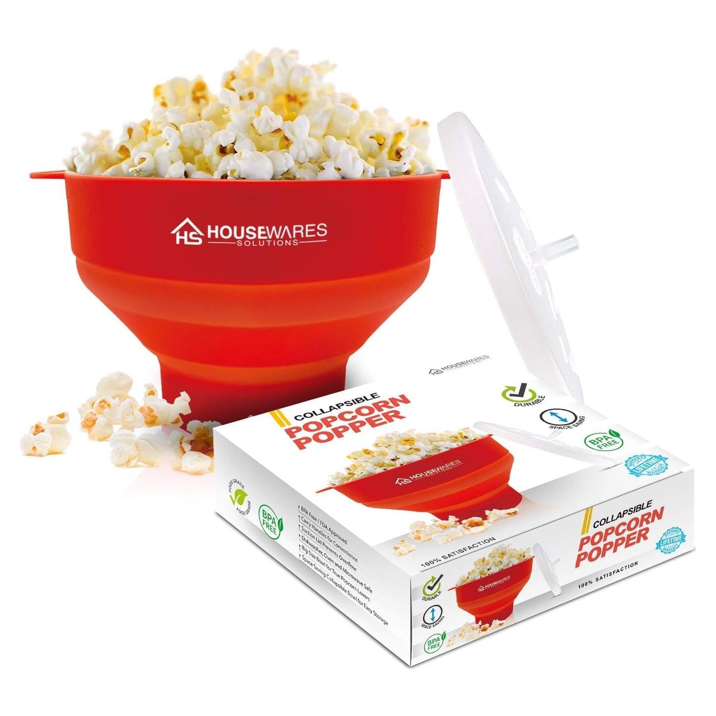 Tazón de Palomitas de Maíz BRENSTEN Silicona Colapsable 10 Tazas