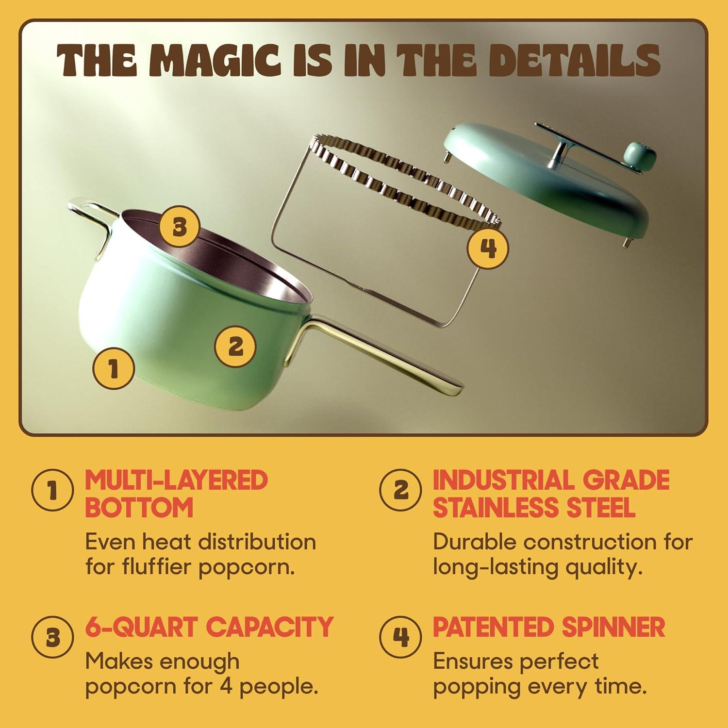 Fabricante de Palomitas Popsmith Acero Inoxidable 6L