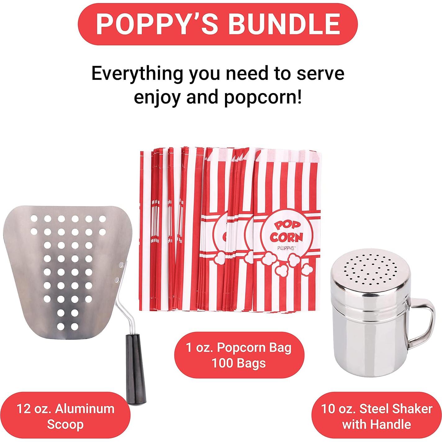 Suministros para Máquina de Palomitas Poppy - 100 Bolsas 1 Oz