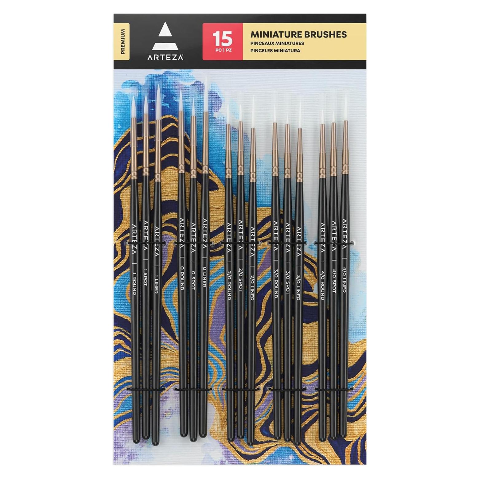 Set de 15 Pinceles de Detalle ARTEZA para Miniaturas