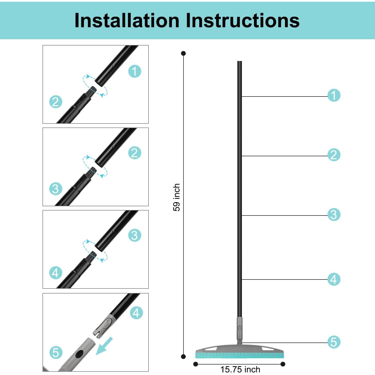 Escoba Mágica Multifuncional KeFanta 150 cm Azul para Piso