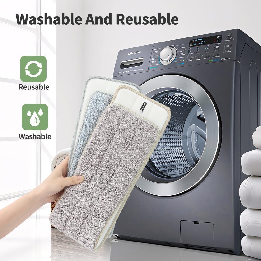 Mopas Reutilizables de Microfibra CQT 65x13 cm 4 Piezas