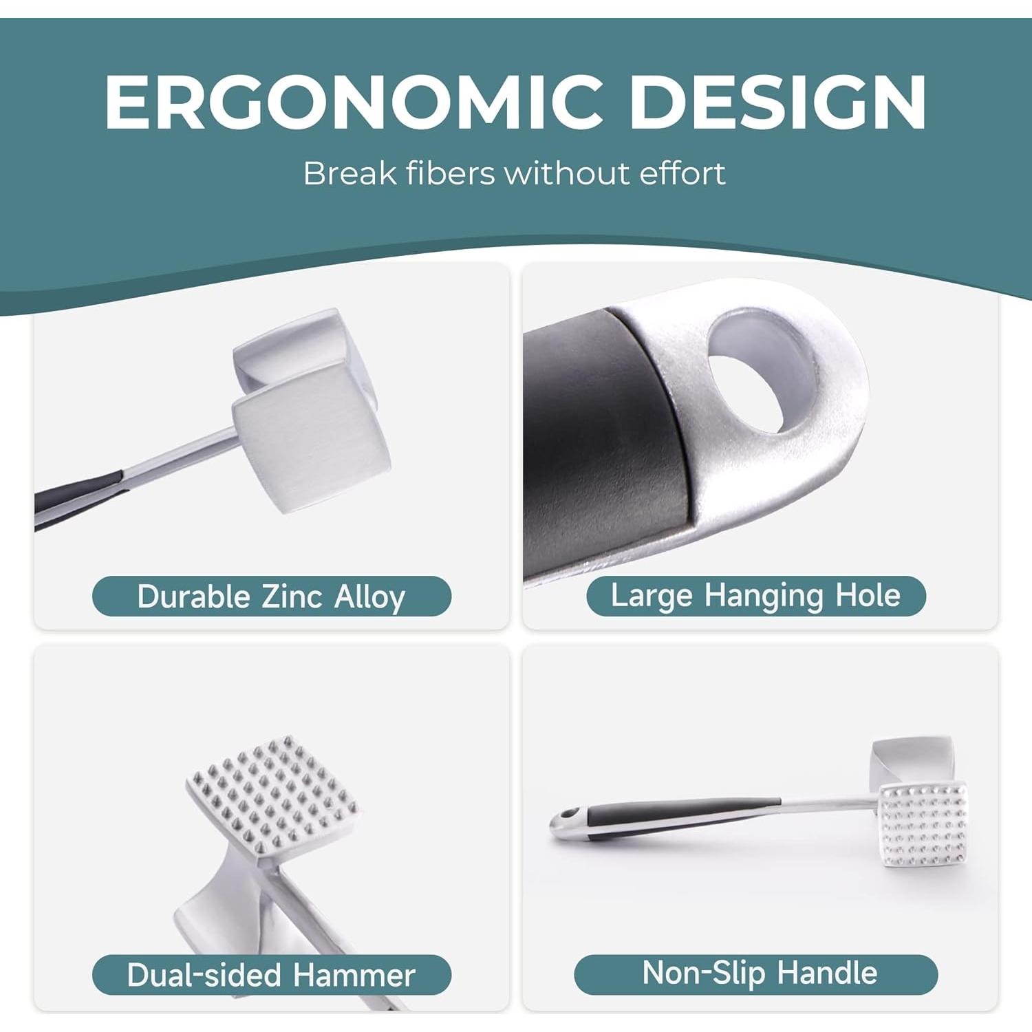 Martillo Aplanador de Carne KITEXPERT Doble Cara 23.88 cm