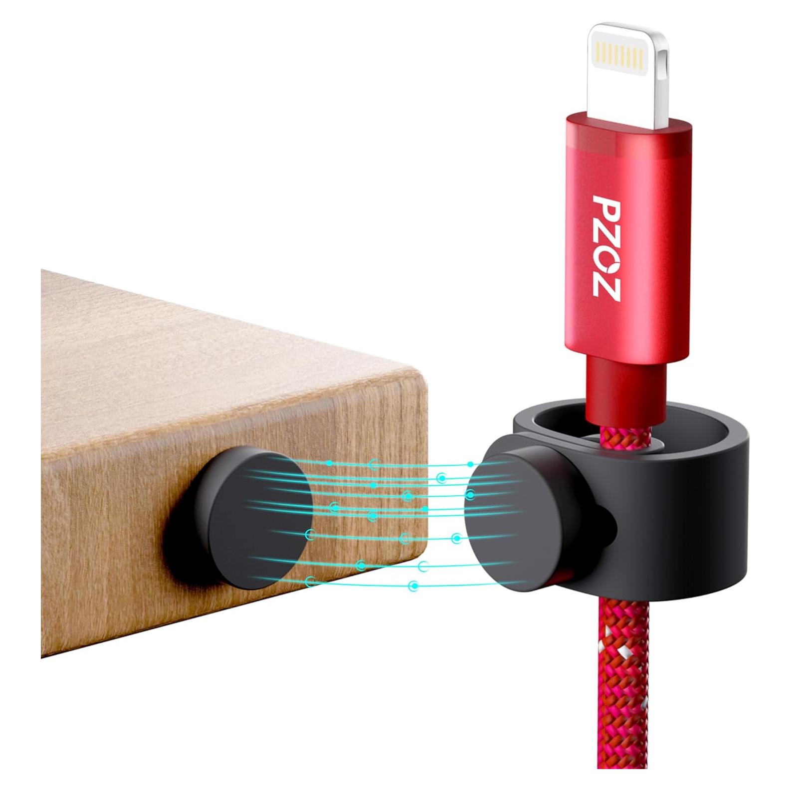 PZOZ 5 Correas Magnéticas Reutilizables para Cables Negro