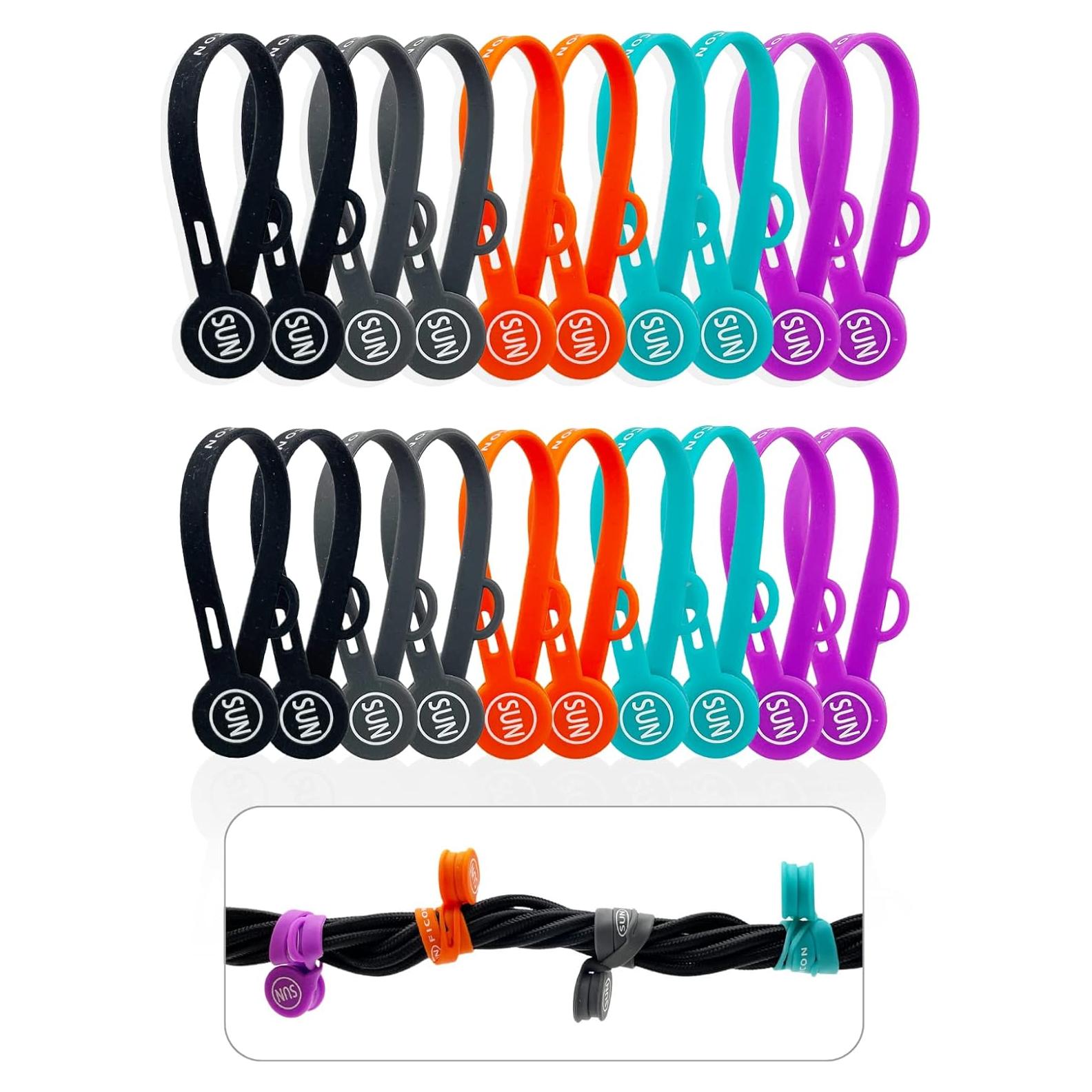 Organizadores de Cables Magnéticos SUNFICON 20 Piezas Multicolor