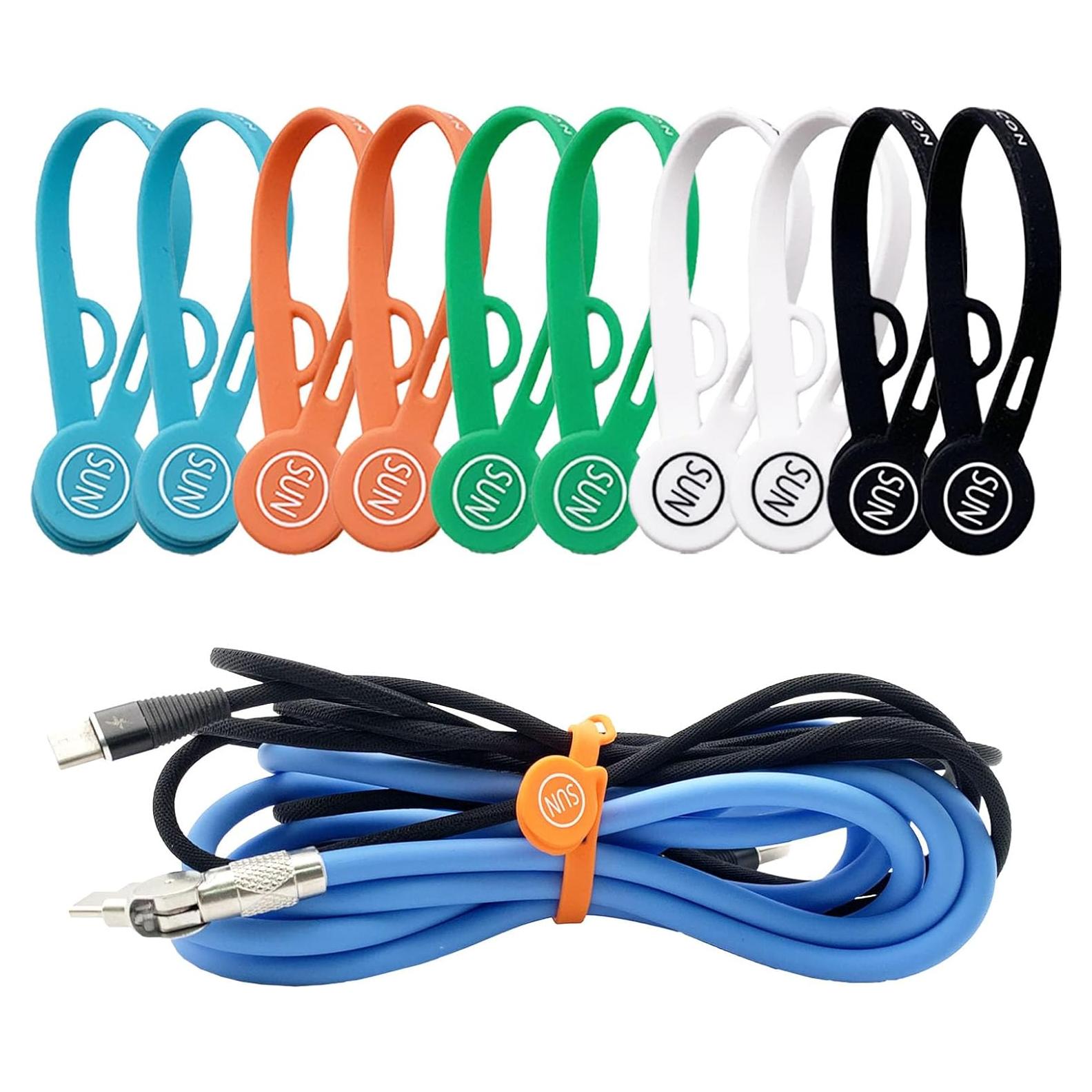 Organizadores de Cables Magnéticos SUNFICON 10 Piezas Silicona