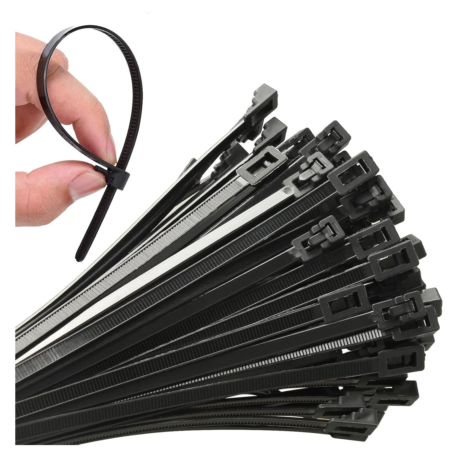 100 Piezas Corbatas de Cable Negras VTECHOLOGY 20,32 cm