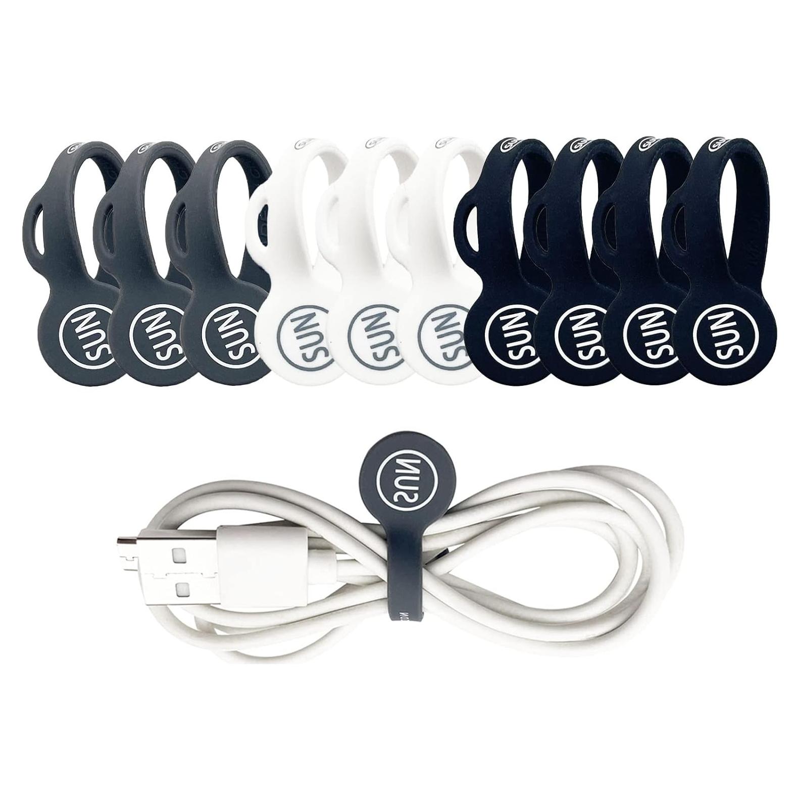 Organizadores de Cables Magnéticos SUNFICON 10 Piezas Gris