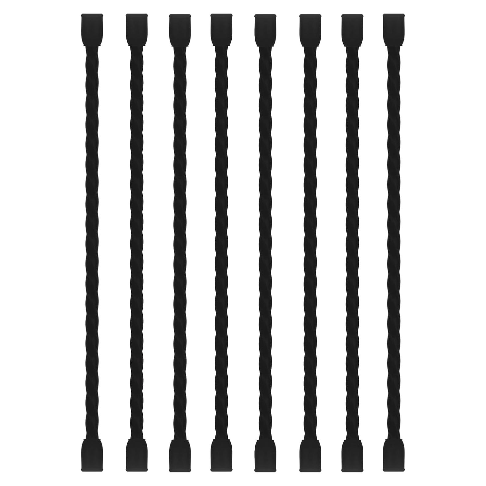 8 Sujetacables de Silicona 15,24 cm LOIUO Negro Reutilizables