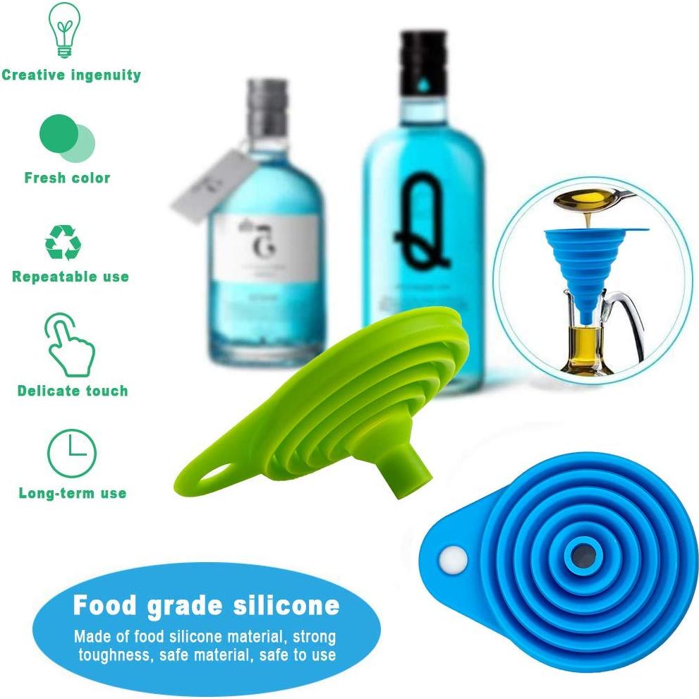 Juego de 2 embudos de silicona colapsables ddLUCK 10,9 cm