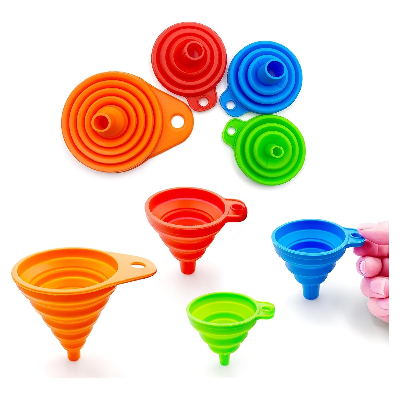 Juego de embudos de cocina plegables BIDEX 4 piezas silicona